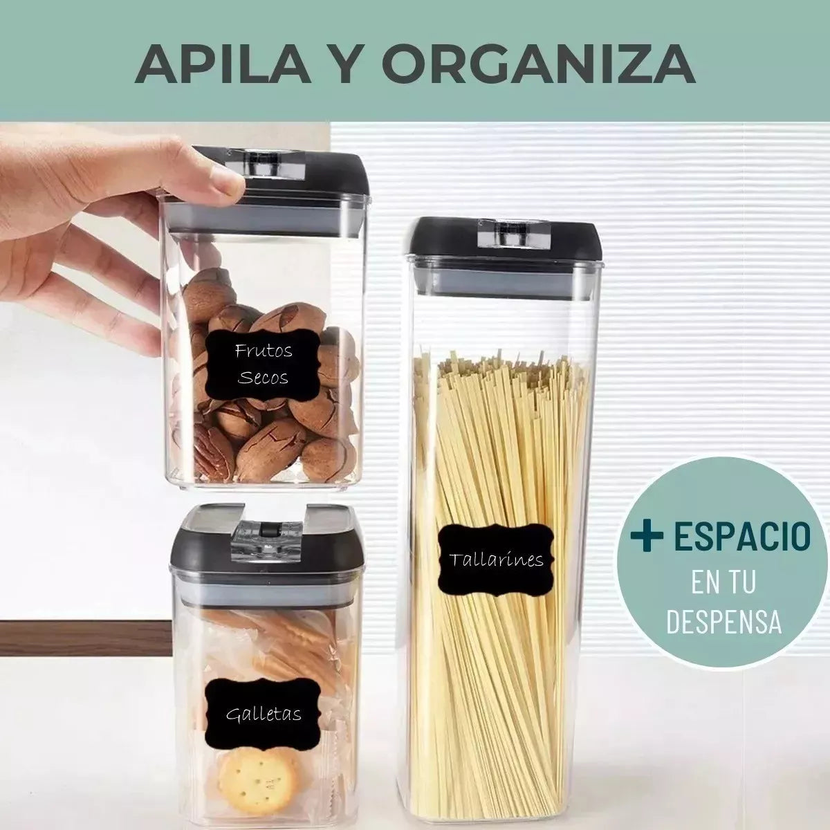 SET DE 7 CONTENEDORES HERMETICOS PARA ALIMENTOS