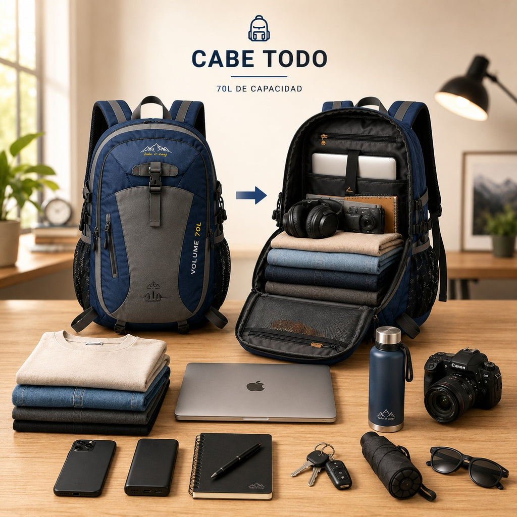 MOCHILA IMPERMEABLE PARA CAMPING 40 LITROS